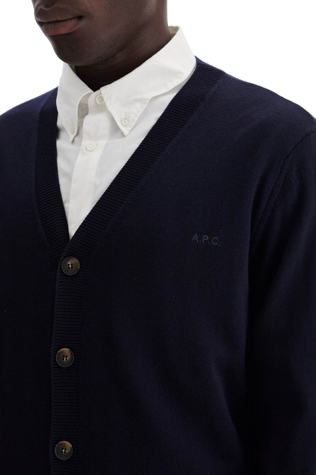 Shop Apc 'joe's Wool Cardigan In Blue