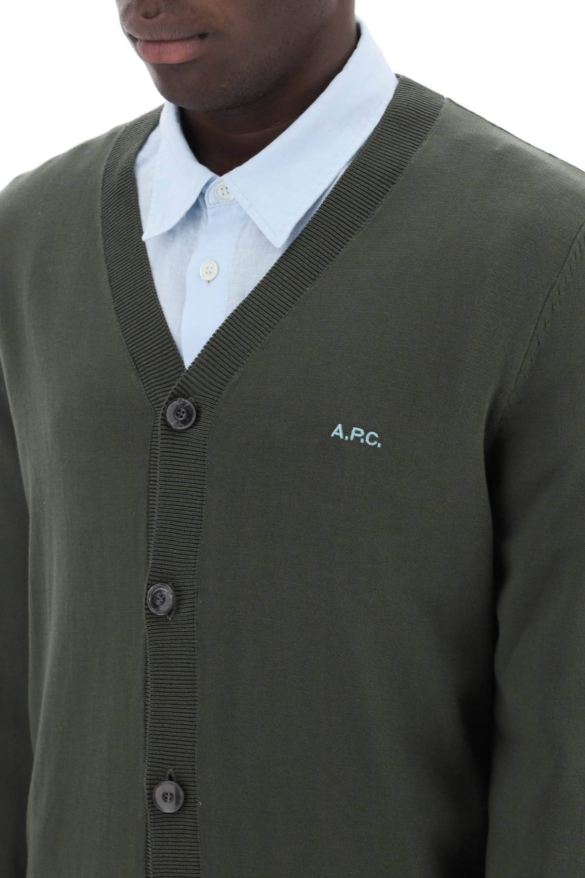 Shop Apc Cotton Curtis Cardigan For In Green