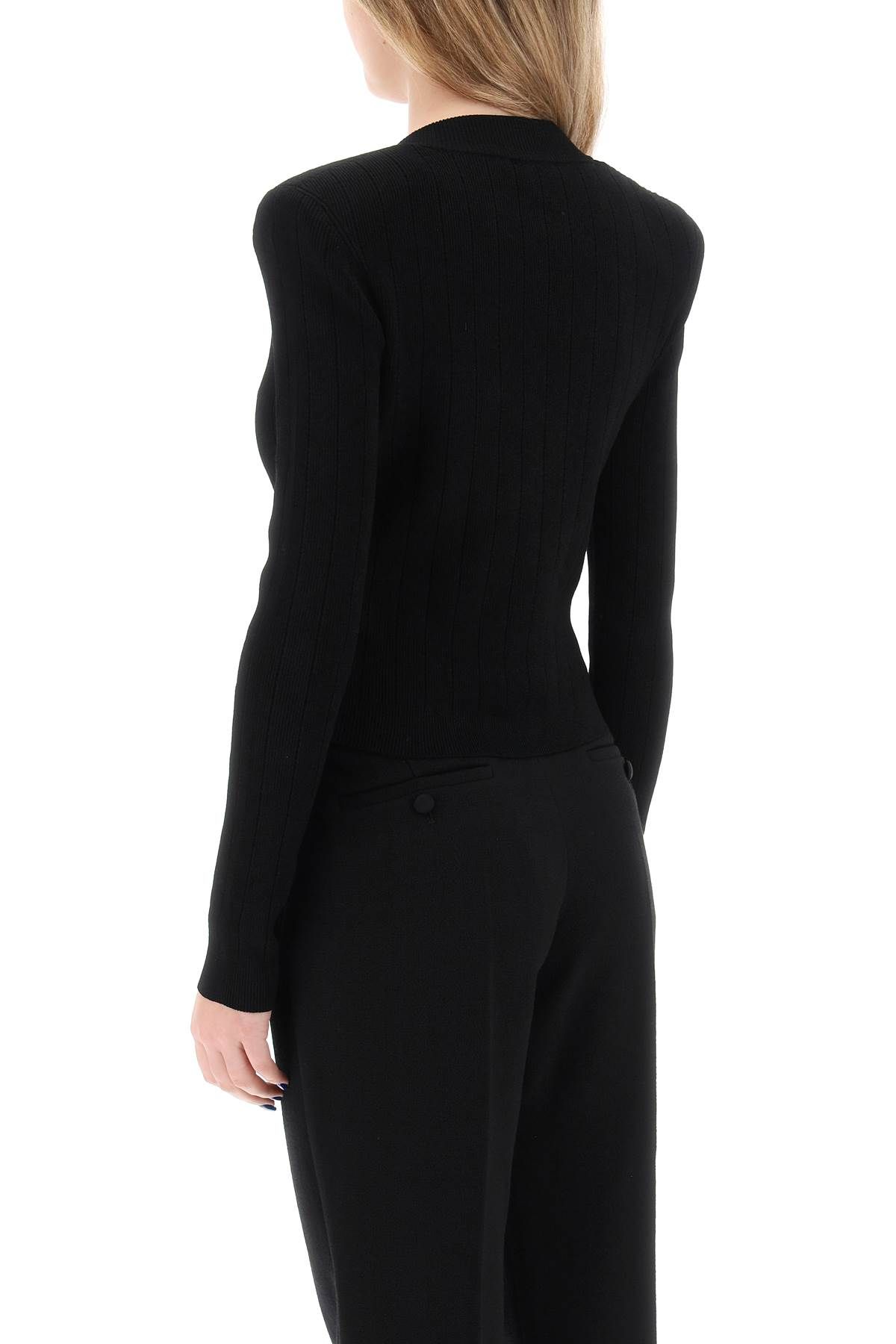 Shop Balmain Cardigan With Structured Shoulders In Black