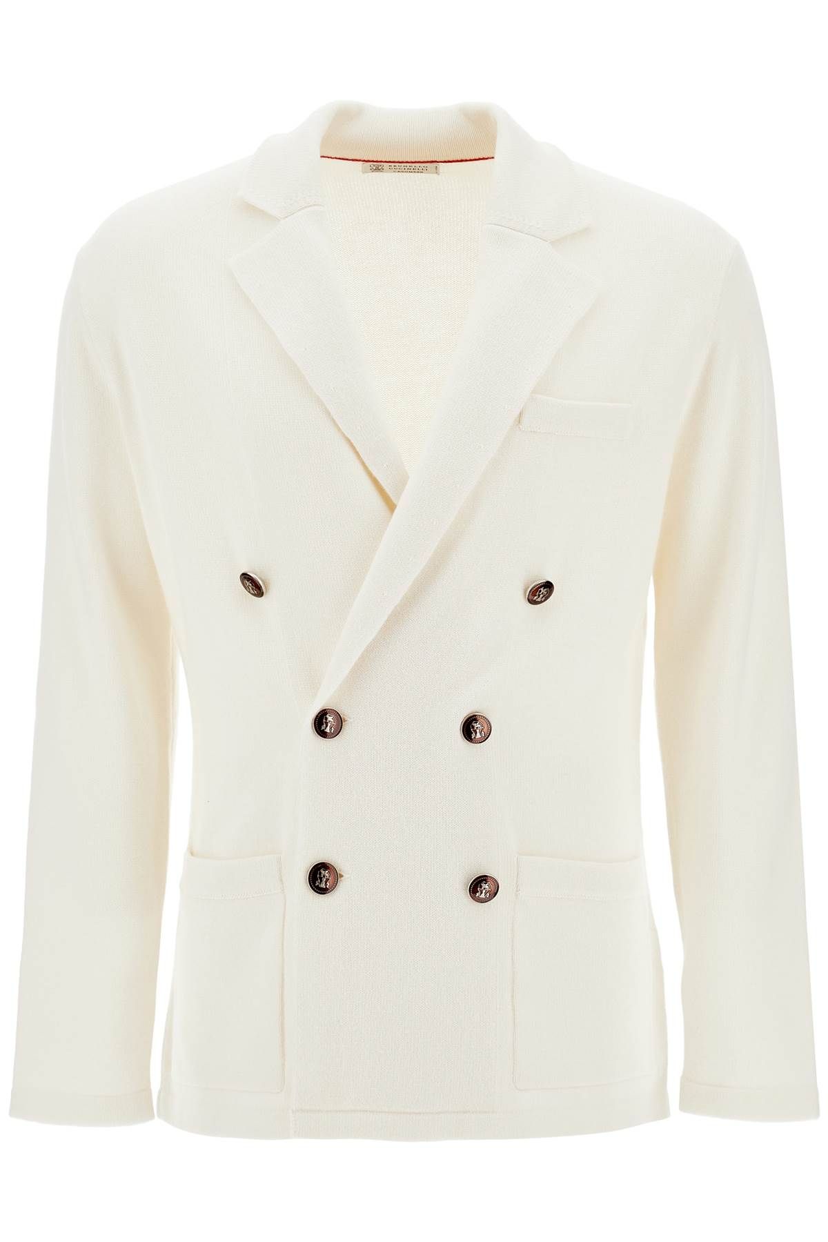 Shop Brunello Cucinelli Double-breasted Cashmere Cardigan In White