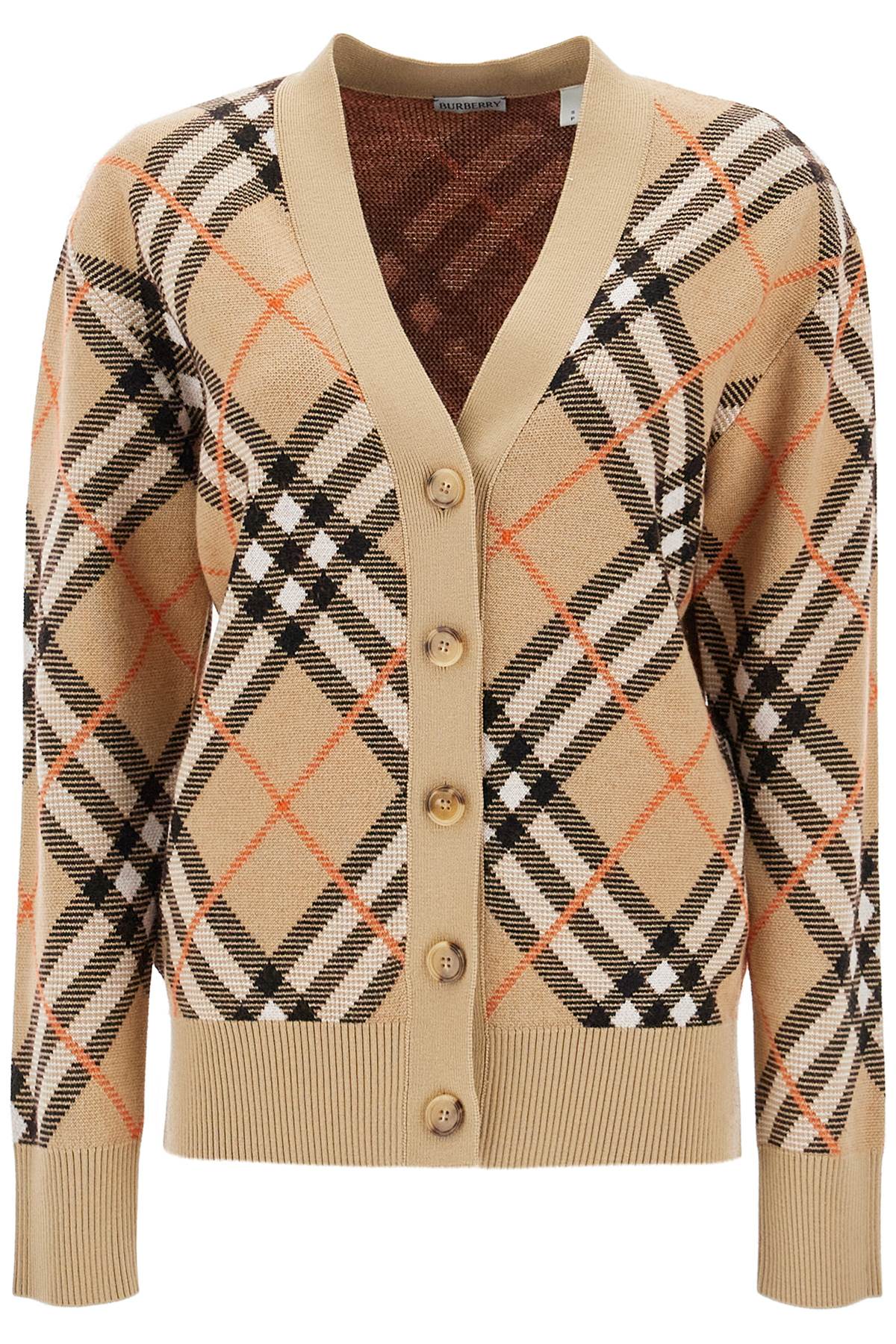 Shop Burberry Oversized Checkered In Beige