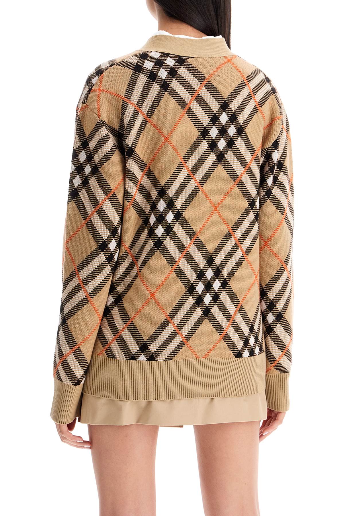 Shop Burberry Oversized Checkered In Beige