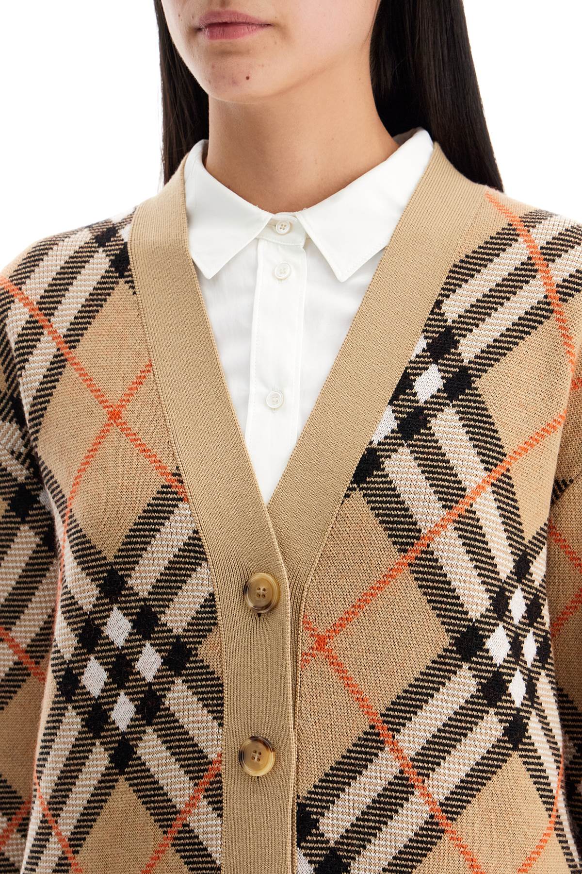 Shop Burberry Oversized Checkered In Beige