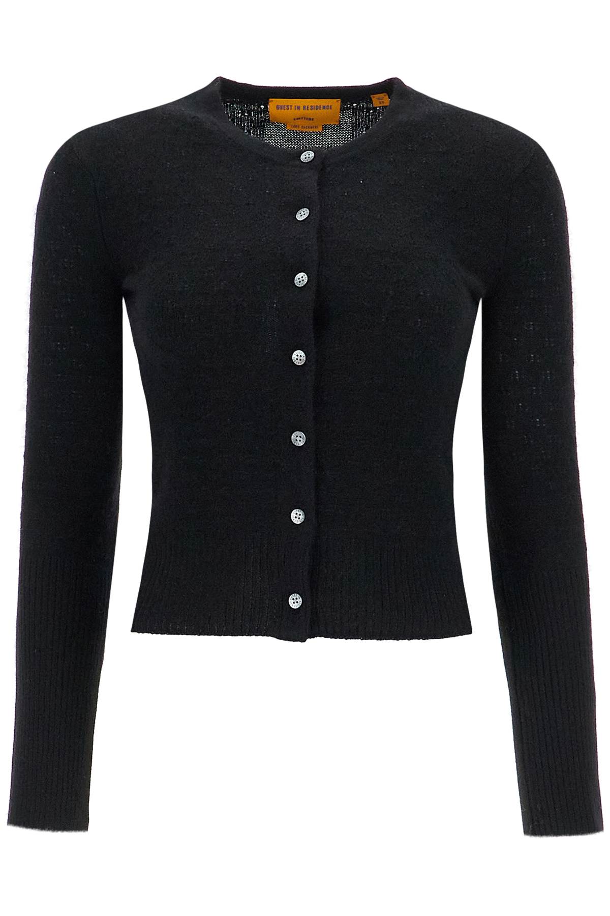 Shop Guest In Residence 's Cashmere Pointelle Cardigan In Black