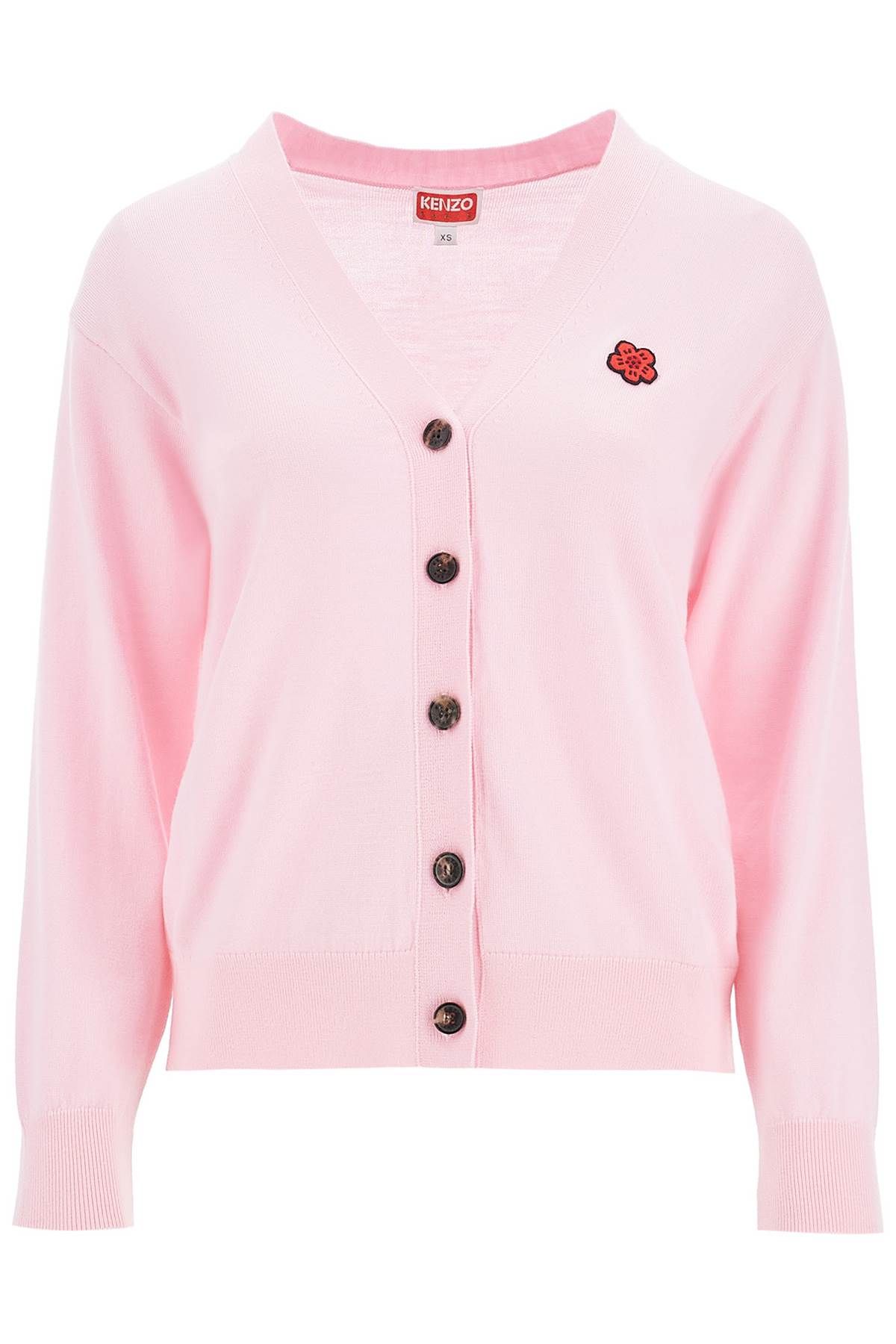 Shop Kenzo Lightweight Wool Cardigan In Pink