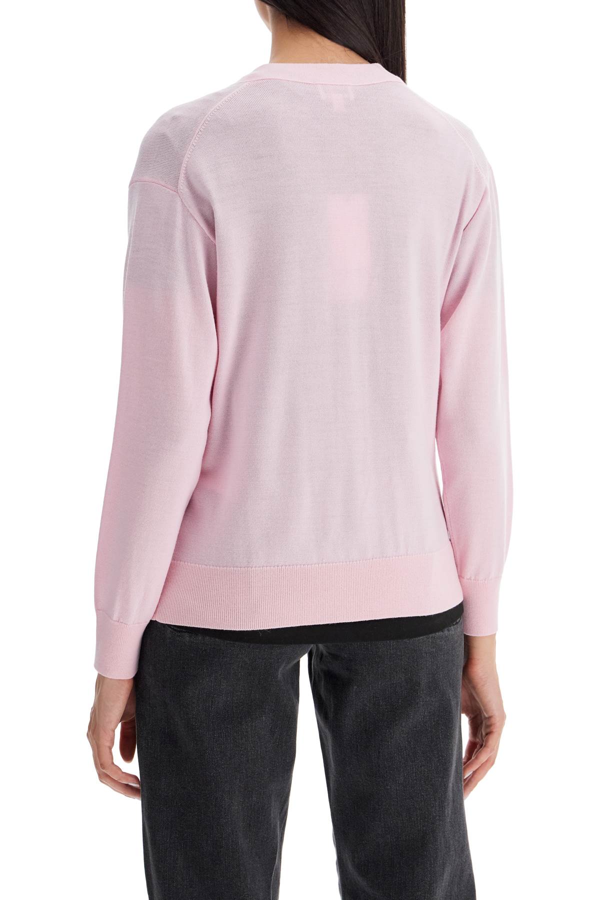 Shop Kenzo Lightweight Wool Cardigan In Pink