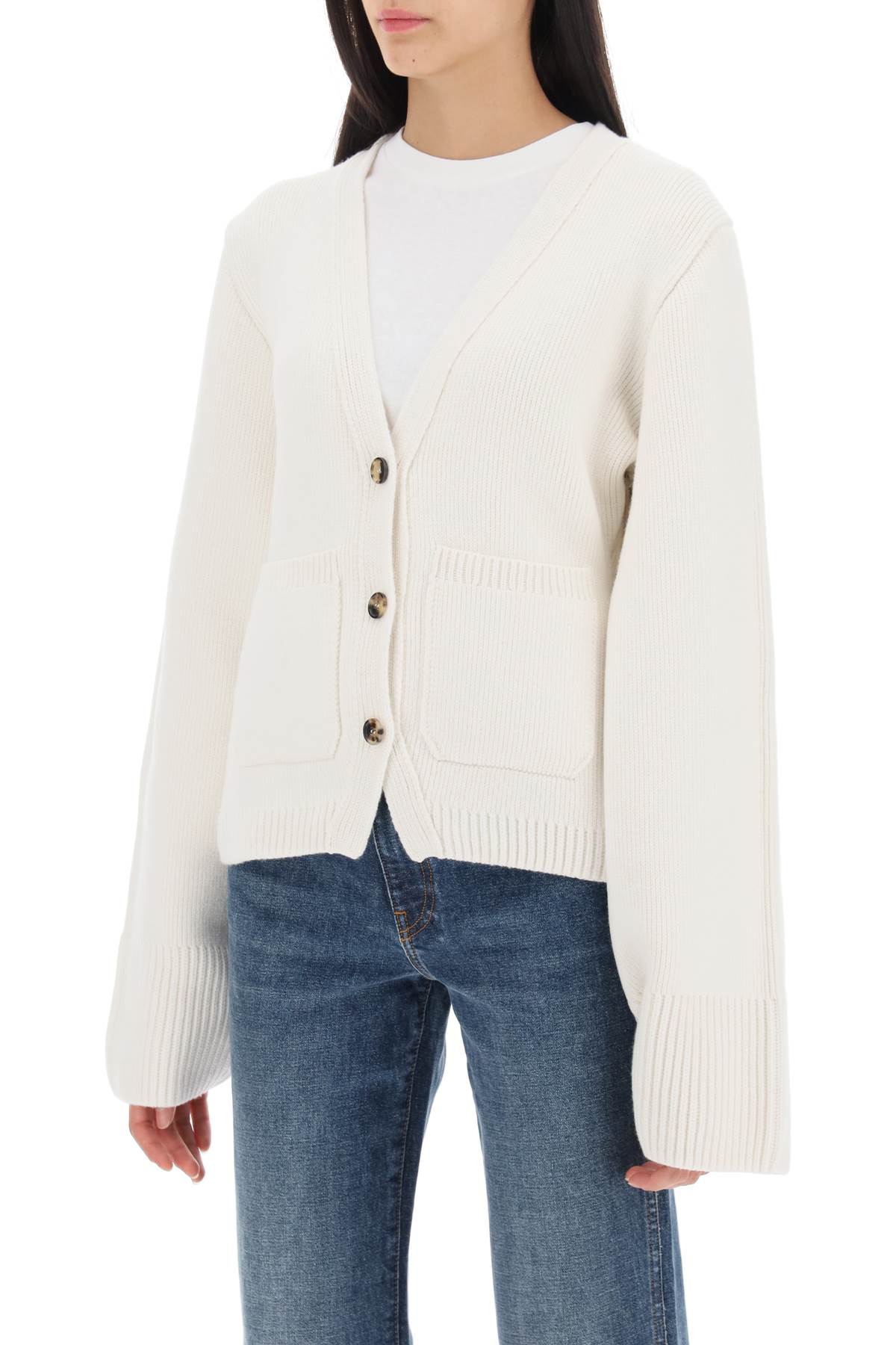Shop Khaite Scarlet Cashmere Cardigan In White