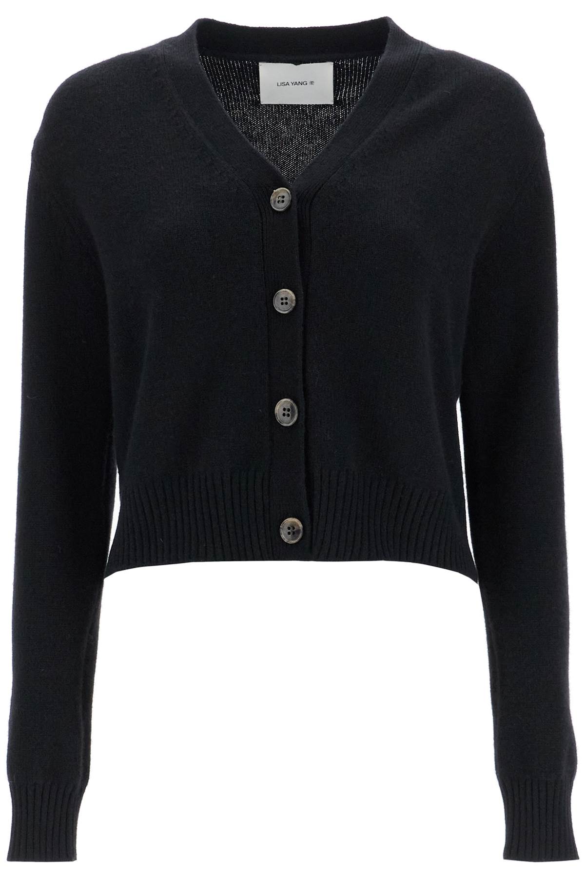 Shop Lisa Yang "cropped Cashmere Cardigan ' In Black