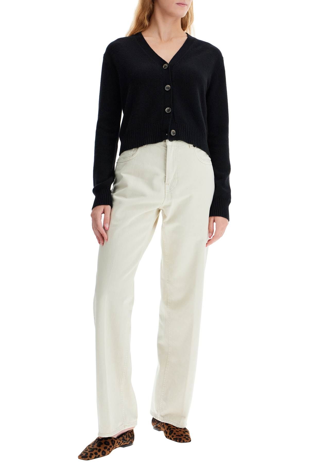 Shop Lisa Yang "cropped Cashmere Cardigan ' In Black