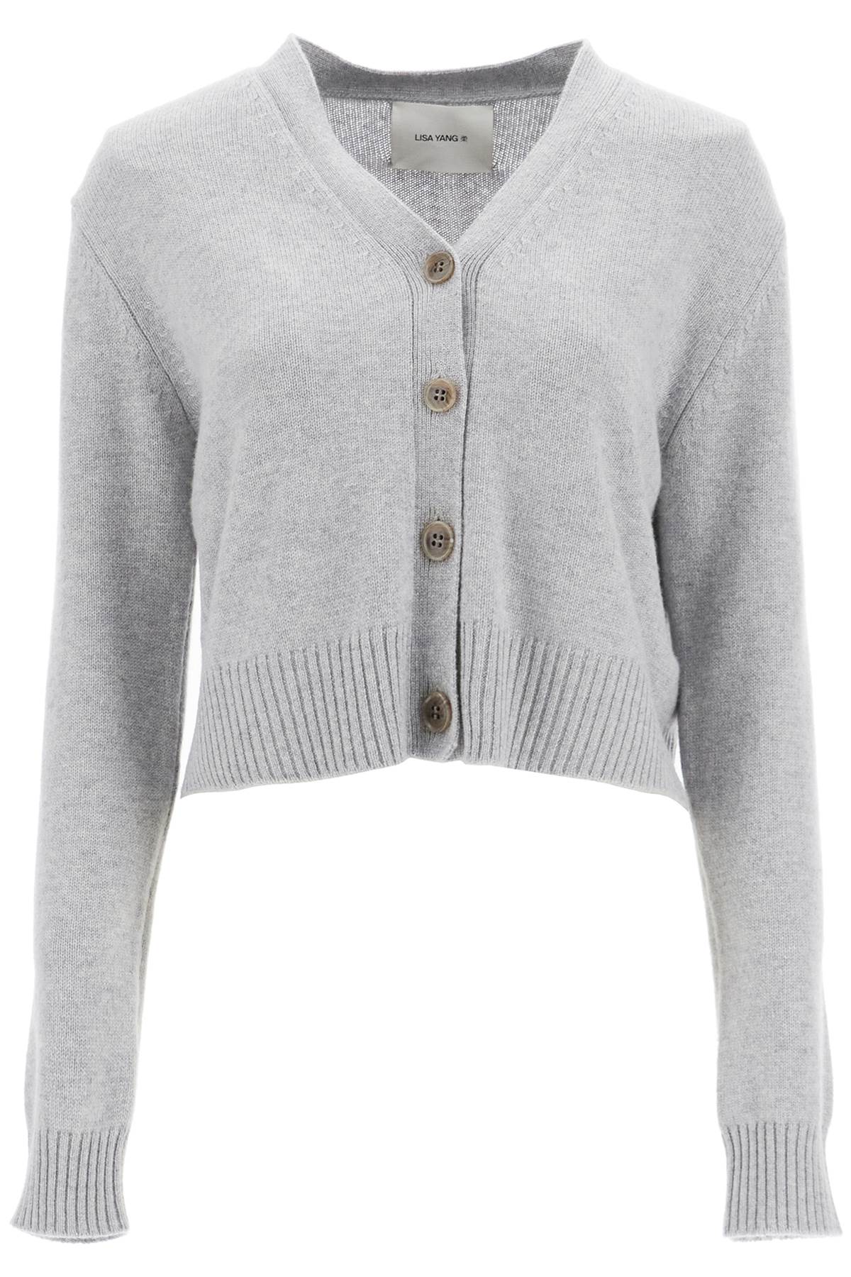 Shop Lisa Yang 'cropped Cashmere Cardigan ' In Grey