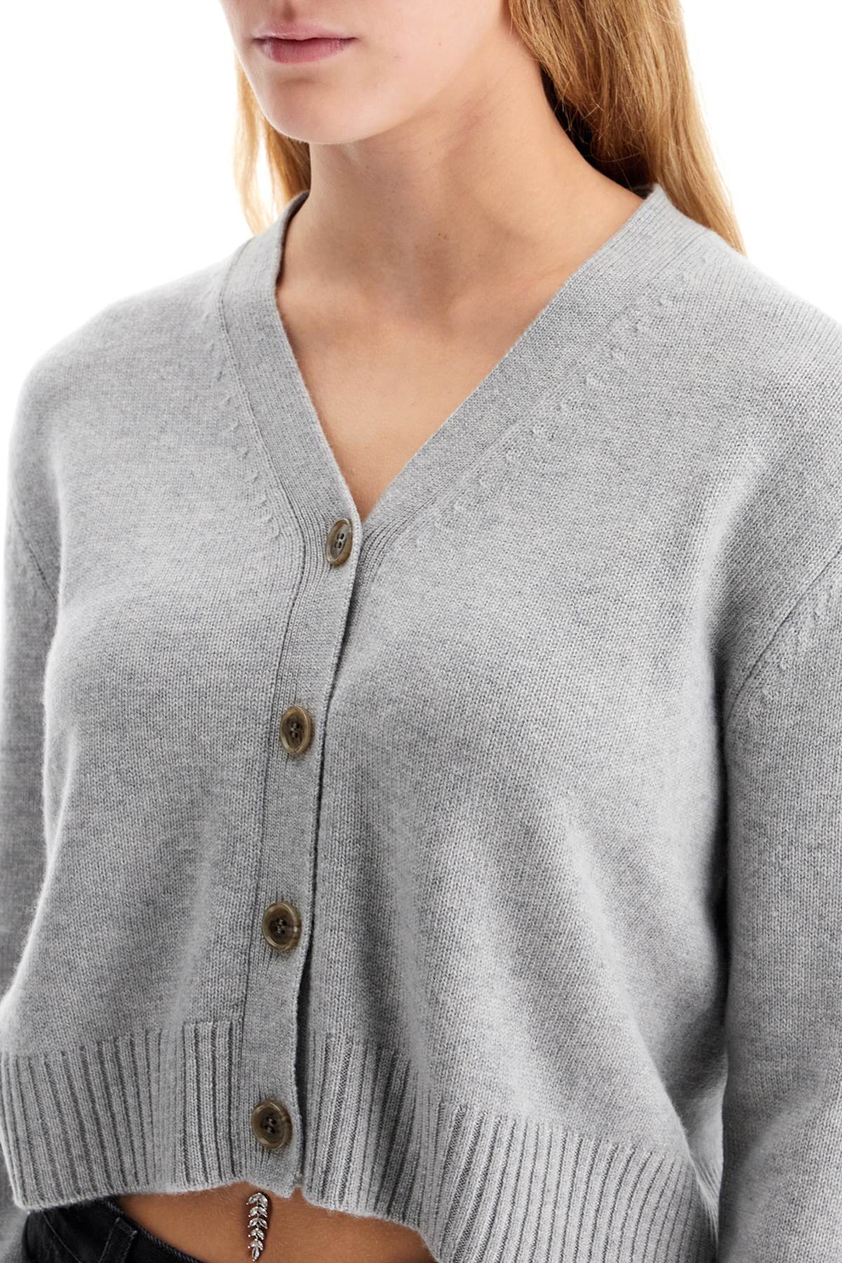 Shop Lisa Yang 'cropped Cashmere Cardigan ' In Grey