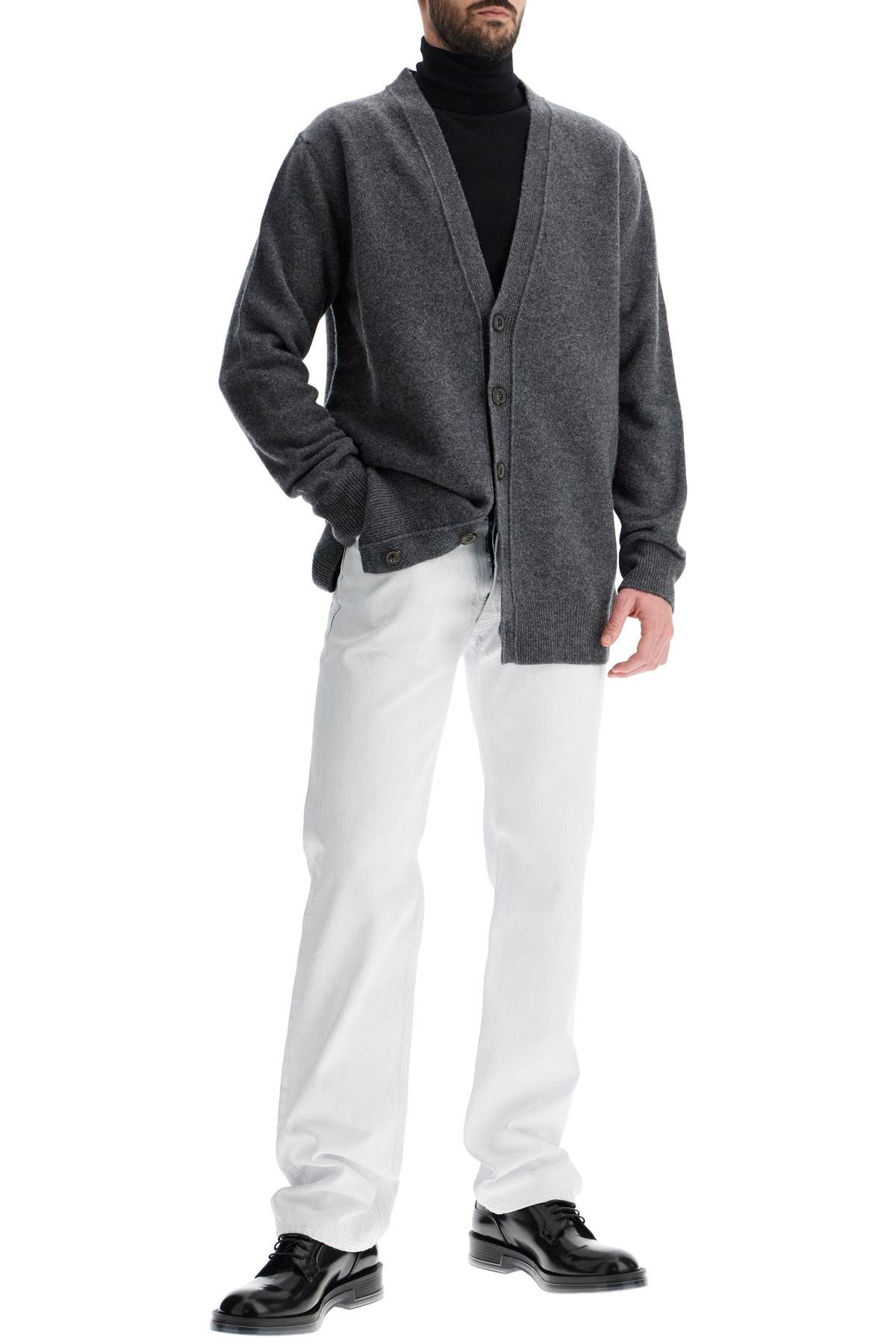 Shop Maison Margiela Pure Wool Cardigan For Women In Grey