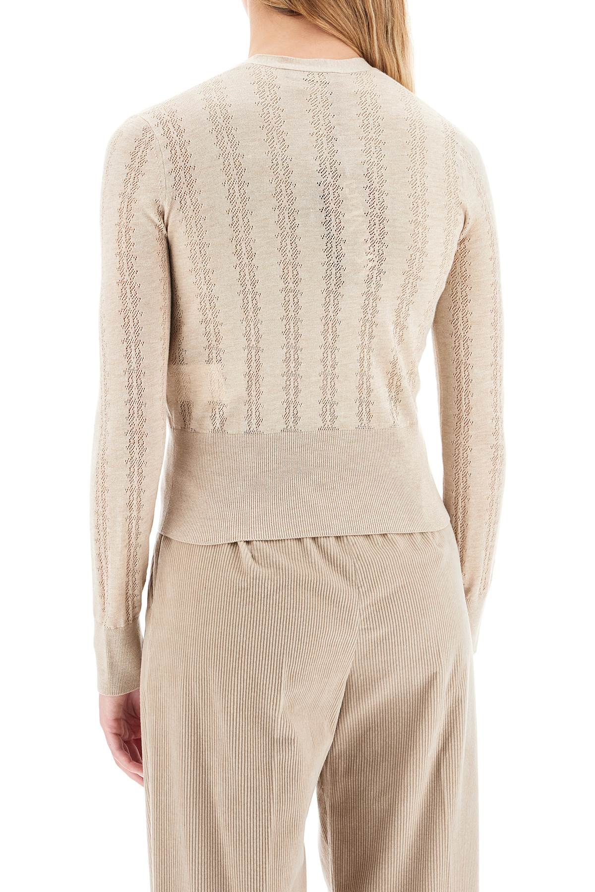 Shop Max Mara Silk And Wool Blend Cardigan With In Beige