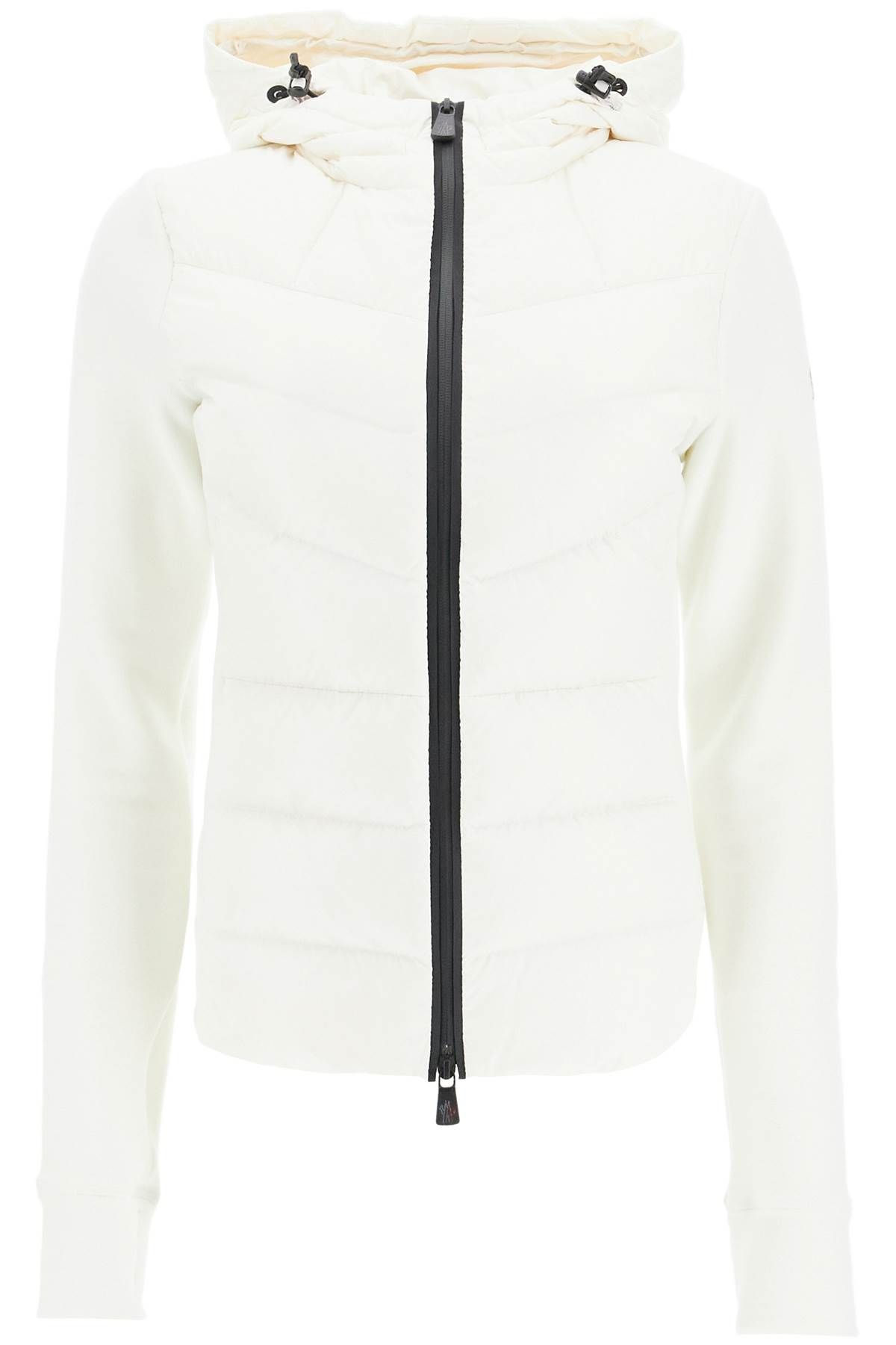 Shop Moncler Padded Nylon And Fleece Hoodie In White