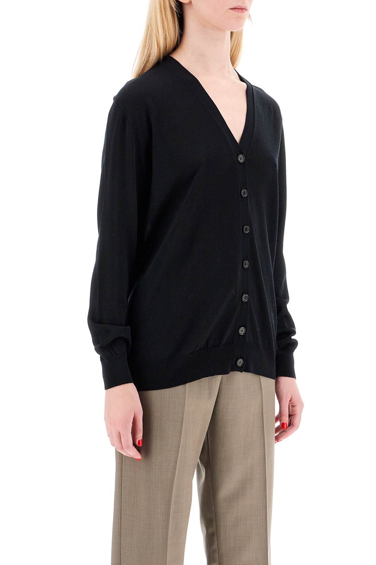 Shop Mrz Lightweight Wool Cardigan In Black