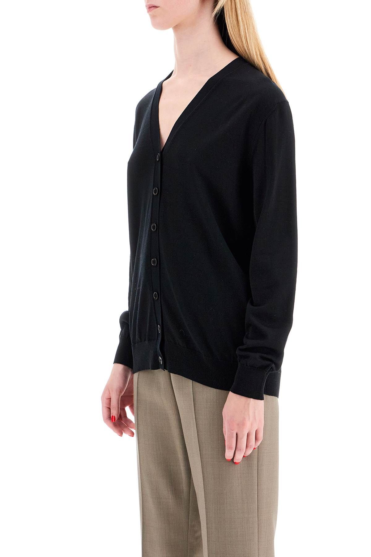 Shop Mrz Lightweight Wool Cardigan In Black