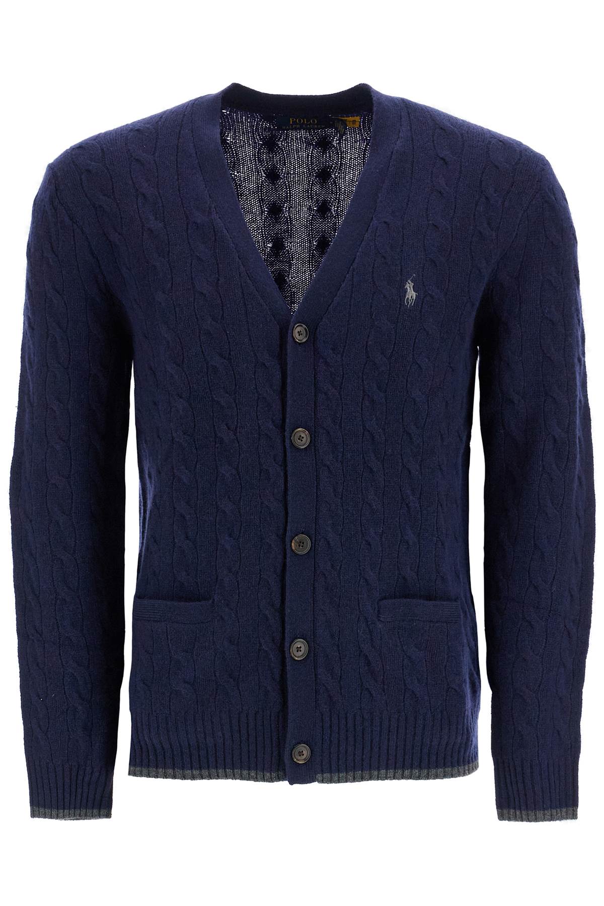 POLO RALPH LAUREN WOOL AND CASHMERE BRAIDED CARDIGAN