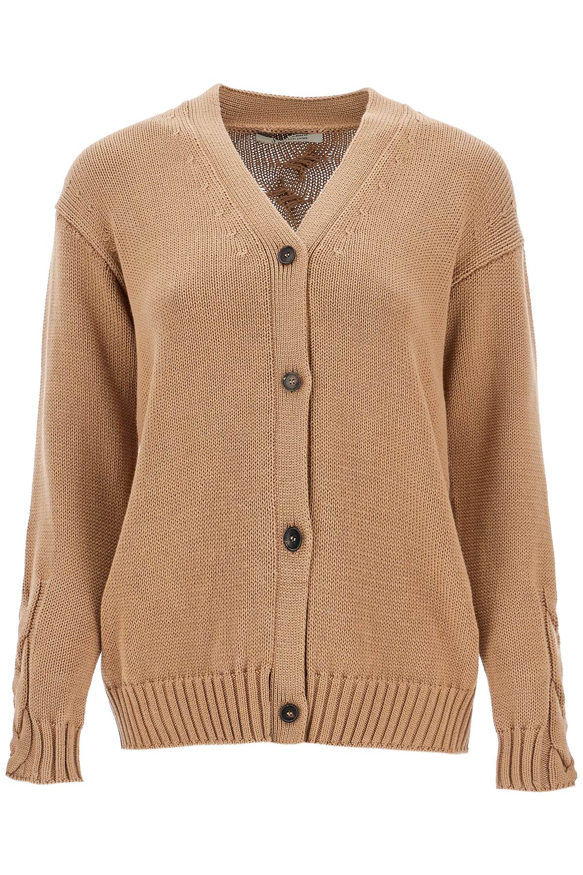 Shop 's Max Mara Cotton Knit Cardigan Sweater In Beige