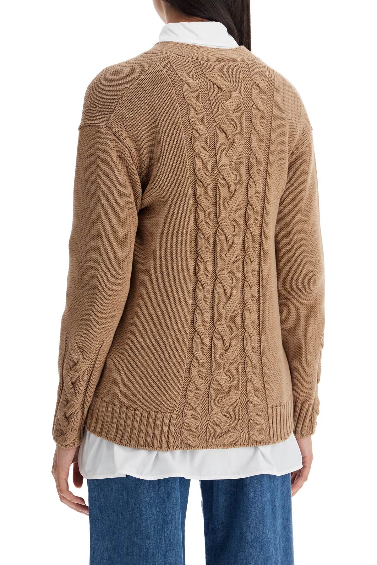 Shop 's Max Mara Cotton Knit Cardigan Sweater In Beige