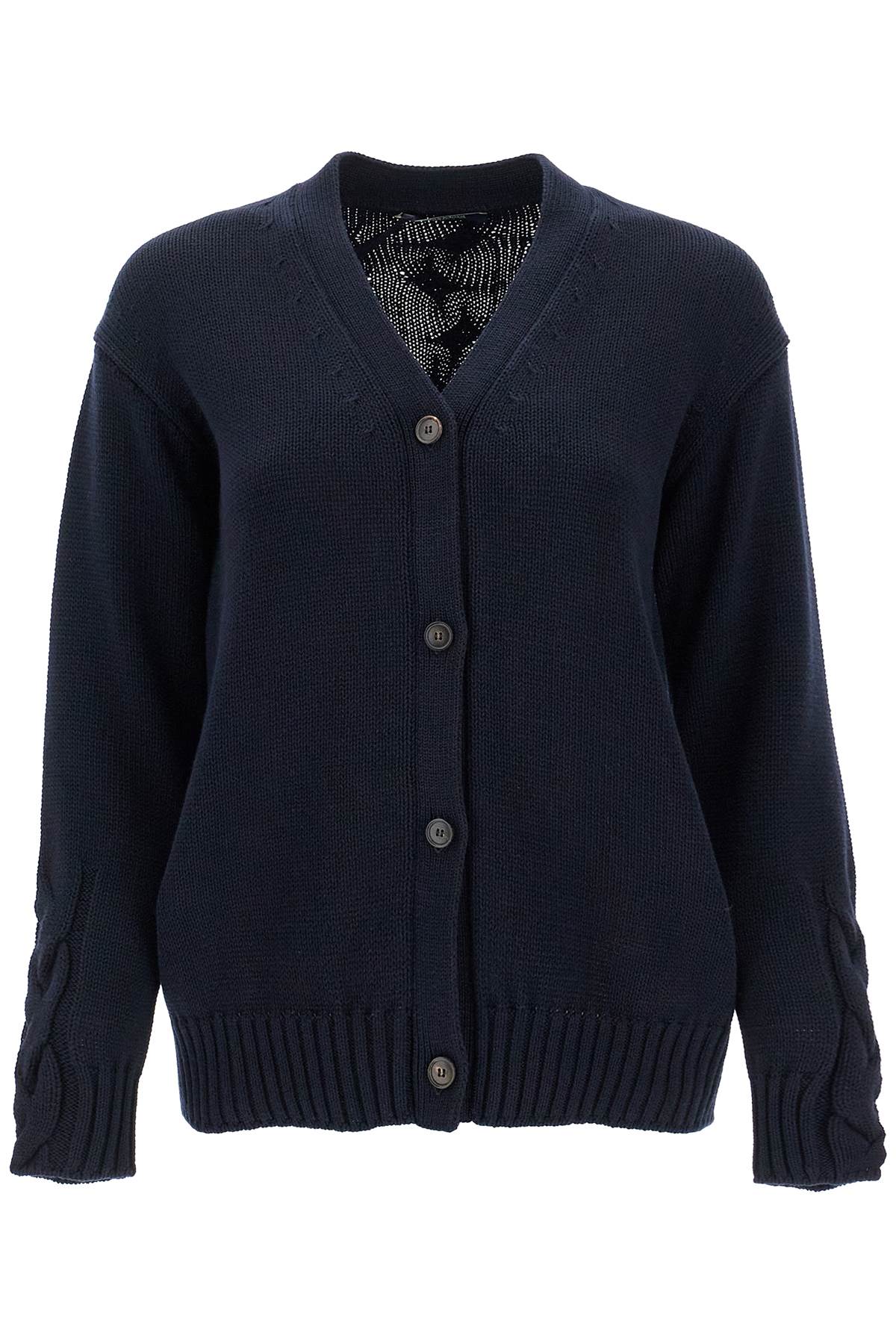 Shop 's Max Mara Cotton Knit Cardigan Sweater In Blue