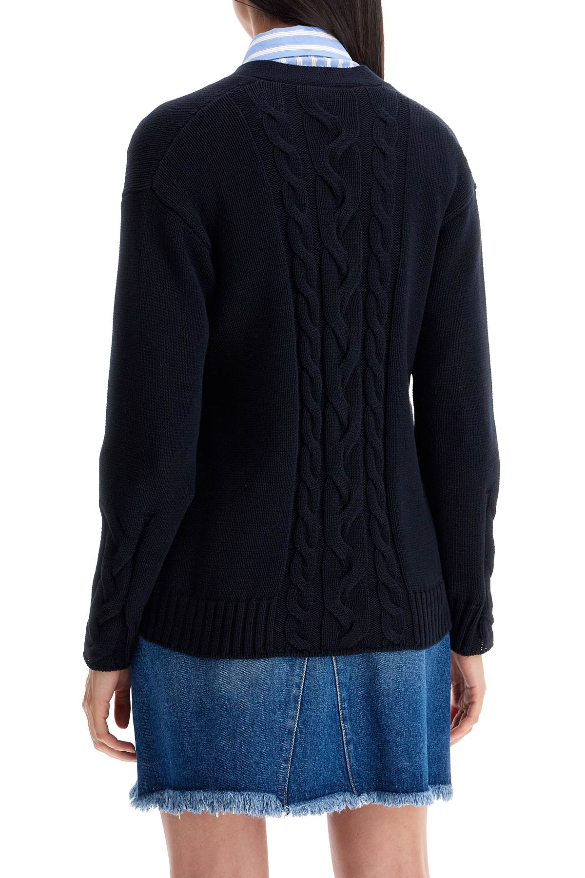 Shop 's Max Mara Cotton Knit Cardigan Sweater In Blue