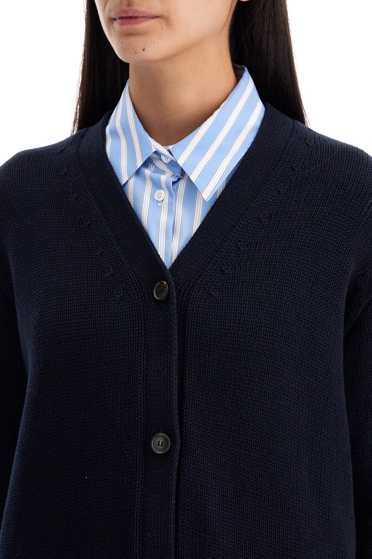 Shop 's Max Mara Cotton Knit Cardigan Sweater In Blue