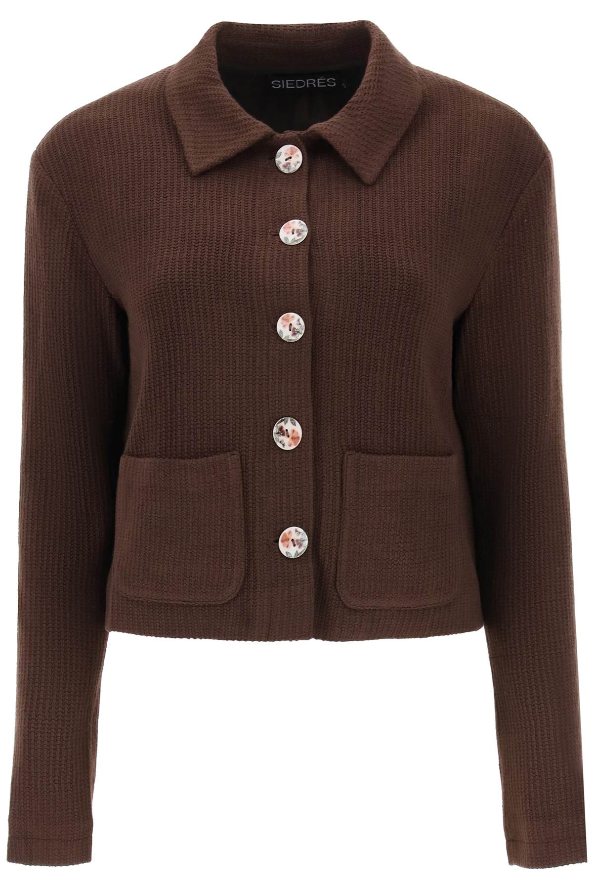 Shop Siedres 'yuna' Cropped Cardigan In Brown