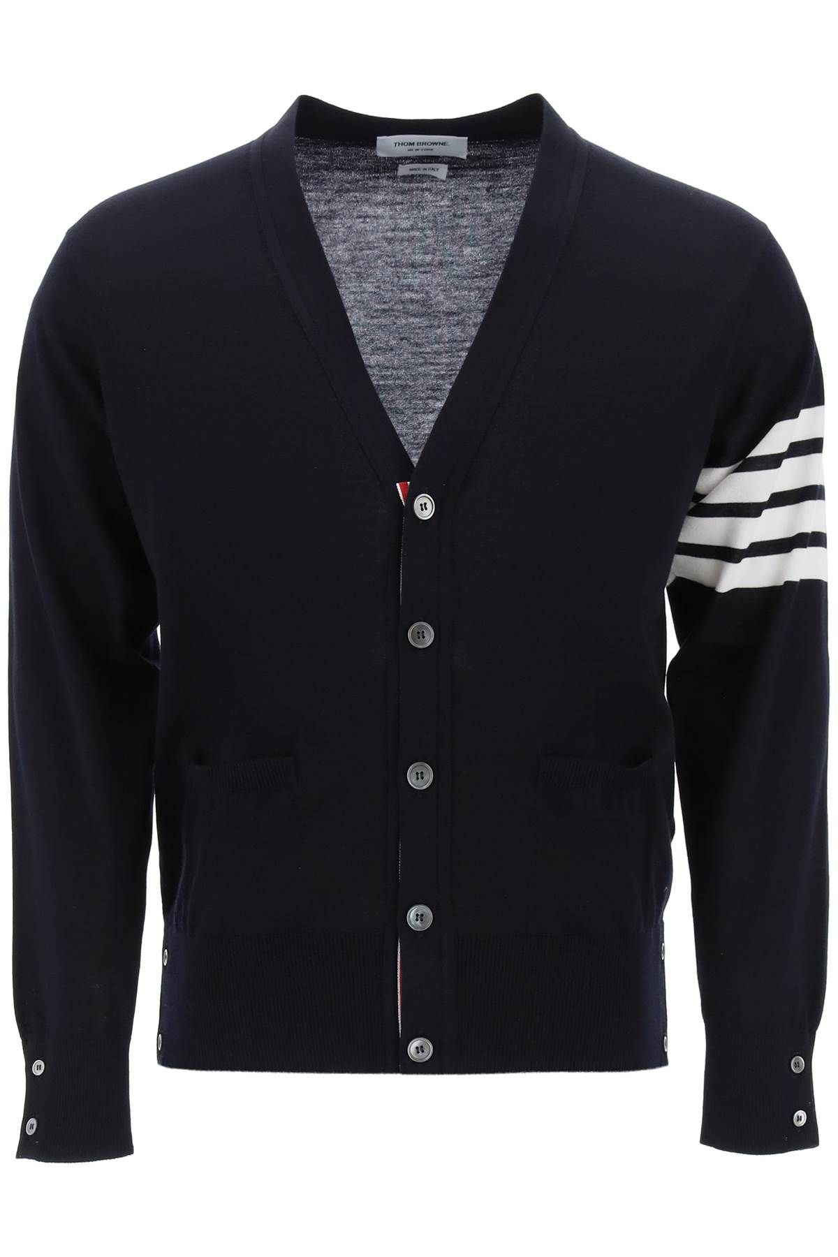 Shop Thom Browne 4-bar Cardigan In Blue