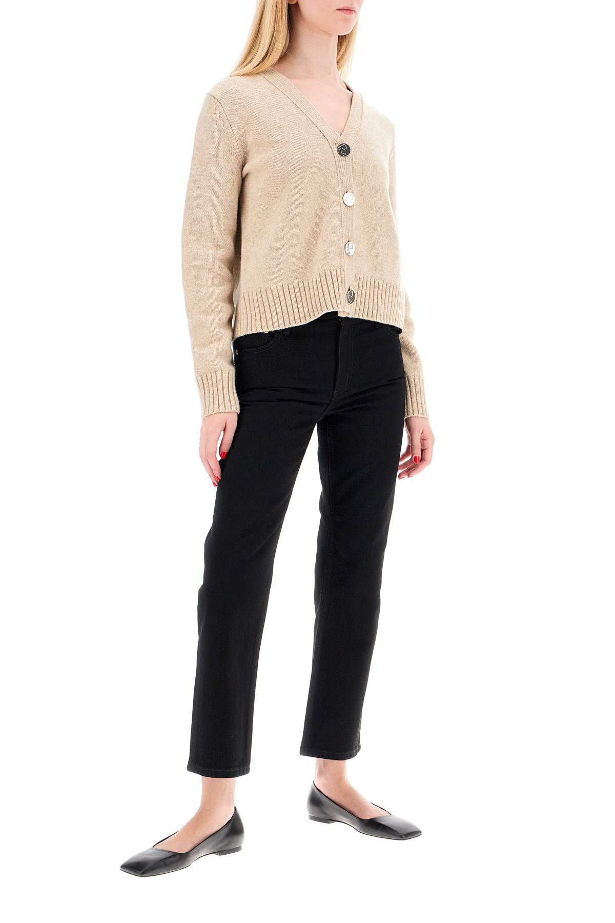 Shop Tory Burch Short Wool Cardigan For Women In Beige