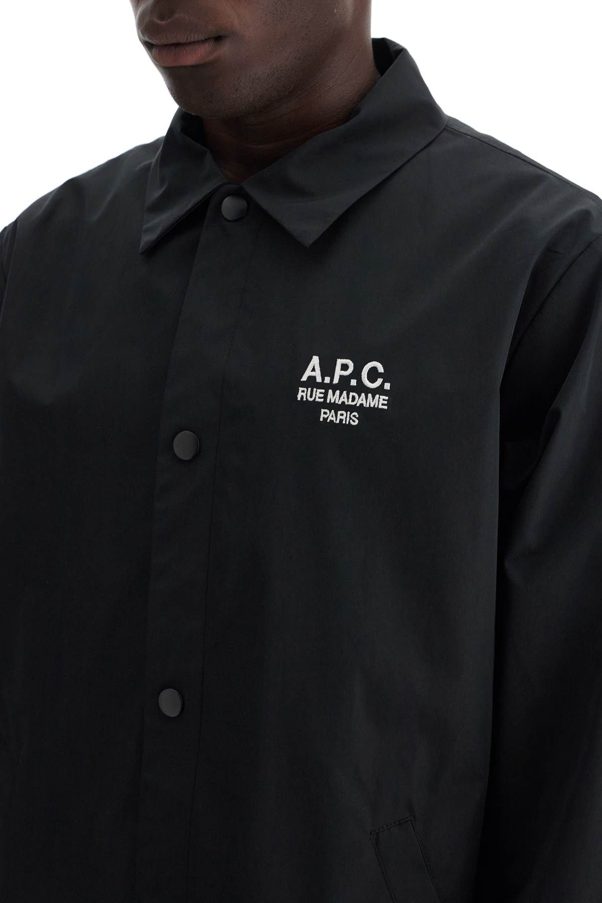 Shop Apc 'regis Cotton Blend Oversh In Black