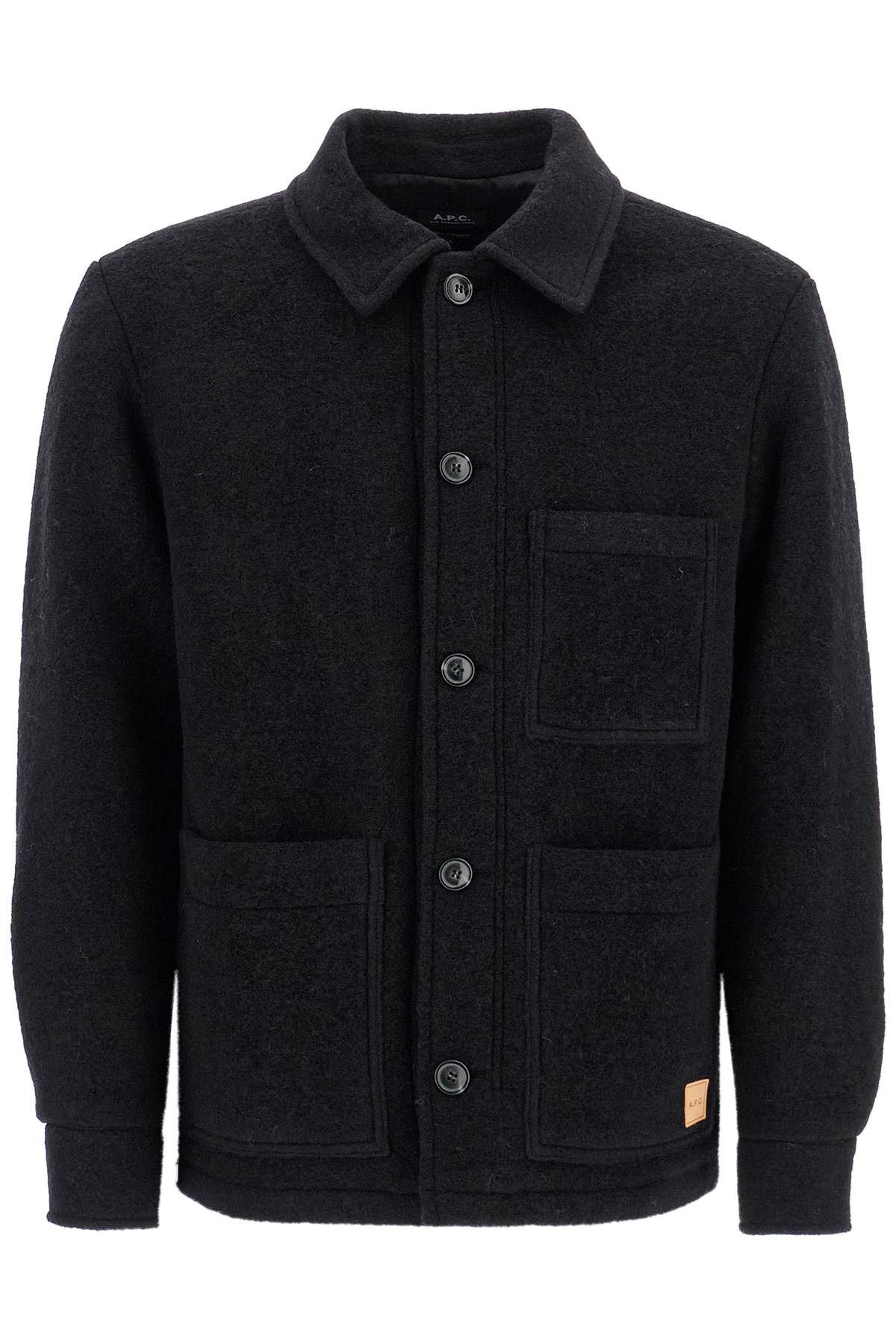 Shop Apc "emile Wool Effect Fleece In Black