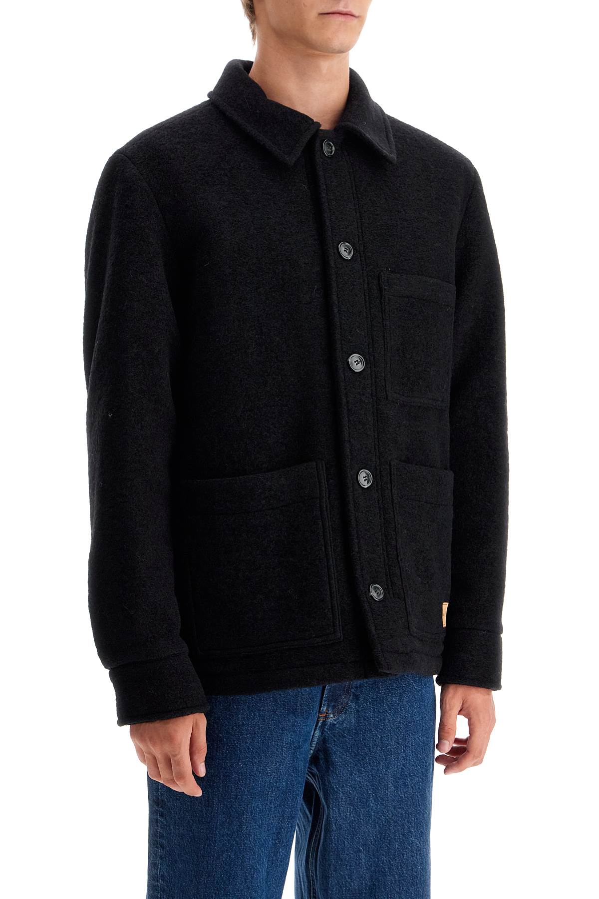 Shop Apc "emile Wool Effect Fleece In Black