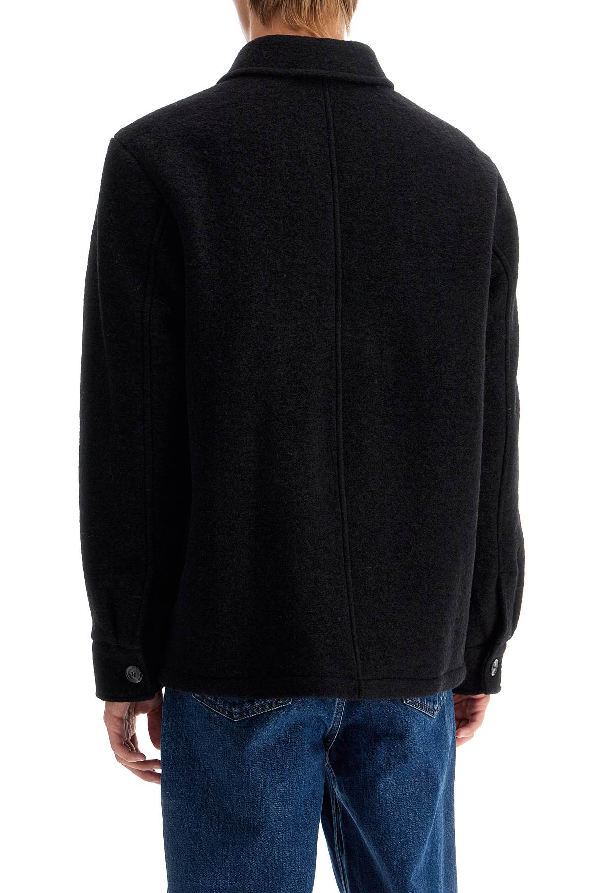 Shop Apc "emile Wool Effect Fleece In Black