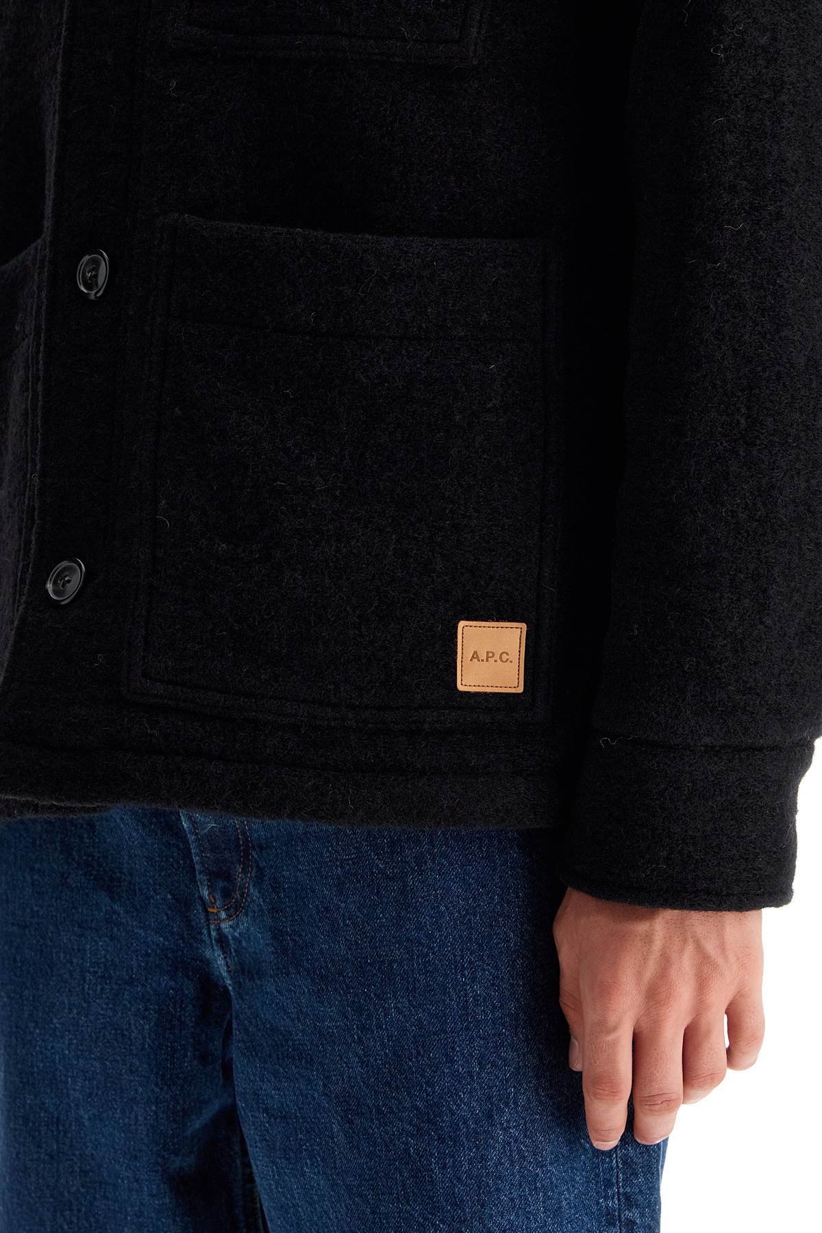 Shop Apc "emile Wool Effect Fleece In Black