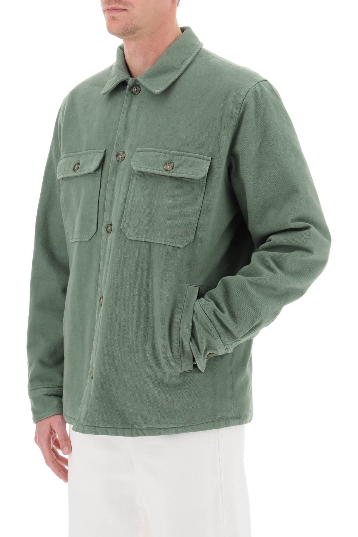 Shop Apc Alessio Padded Overshirt In Green