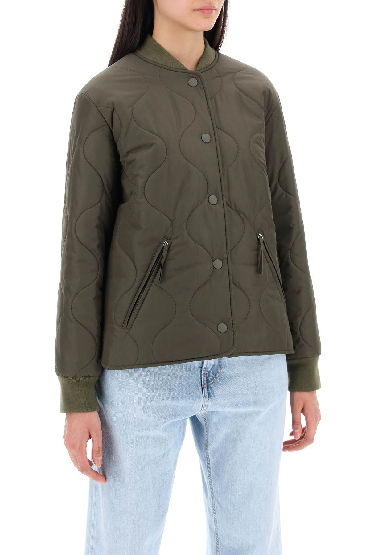 Shop Apc Quilted Camila In Khaki