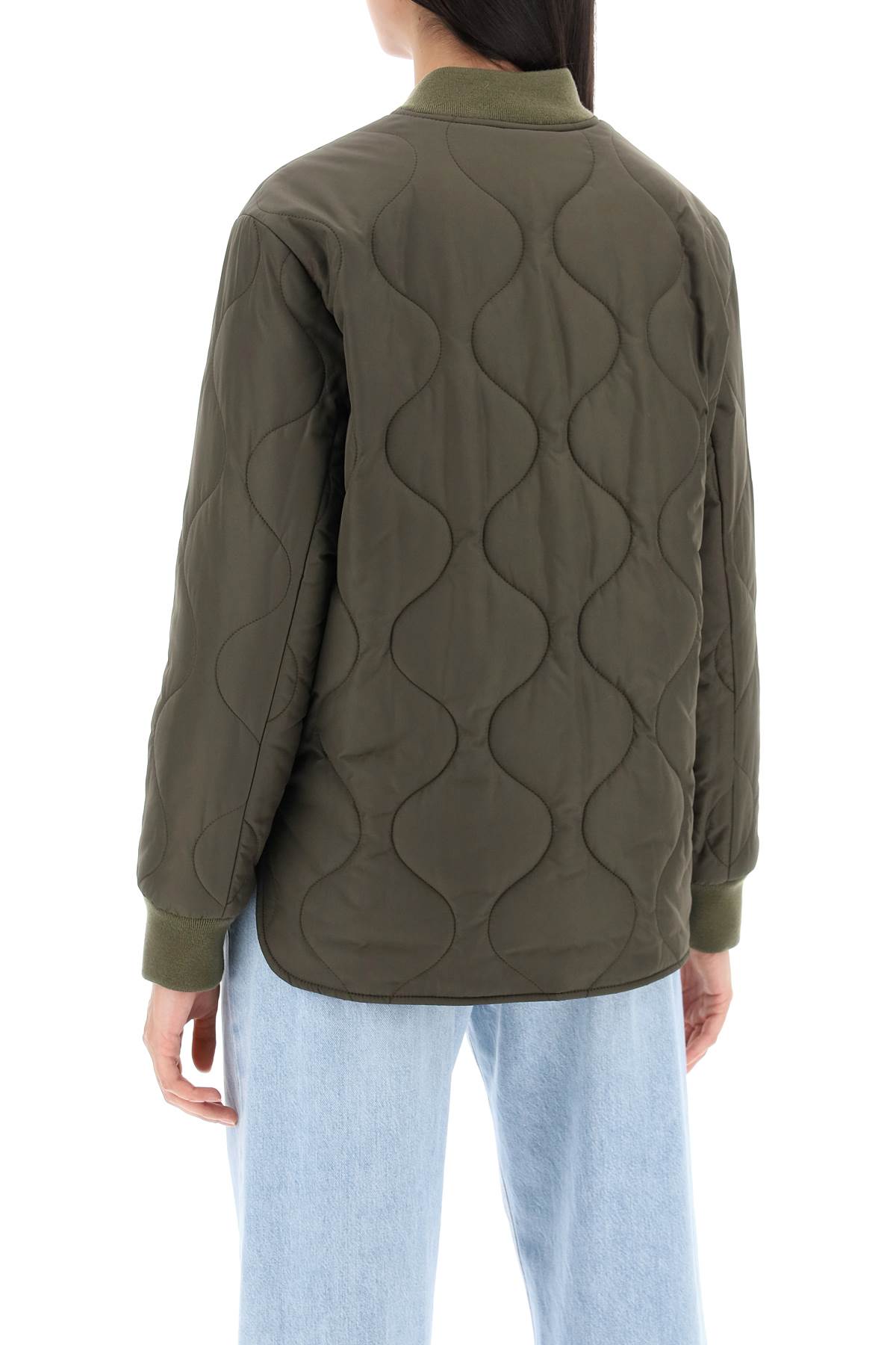 Shop Apc Quilted Camila In Khaki
