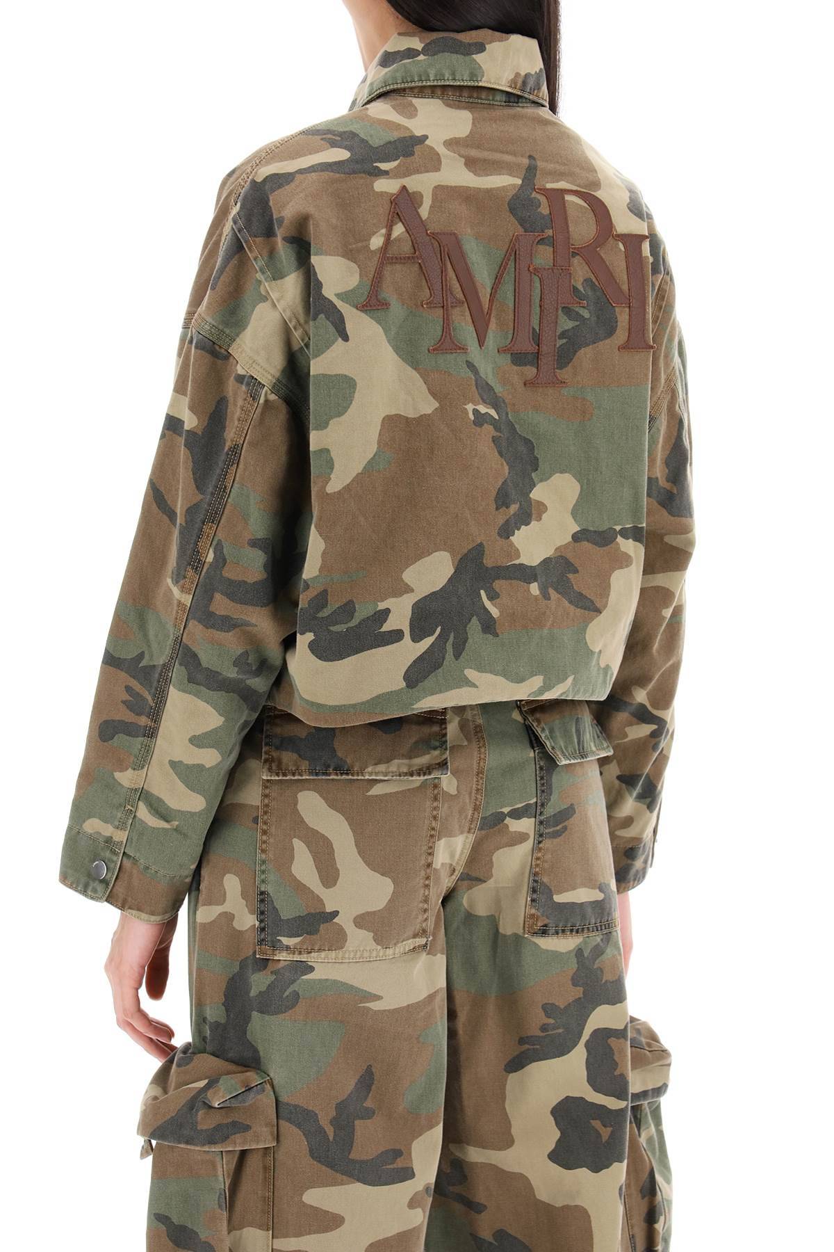 Shop Amiri "workwear Style Camouflage Jacket In Khaki