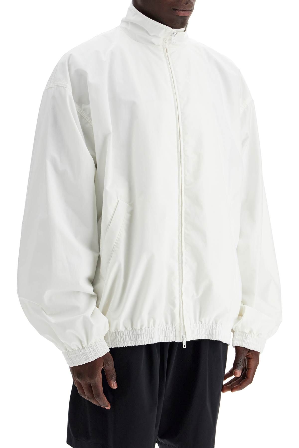 Shop Balenciaga Track Jacket With New Tape Logo In White