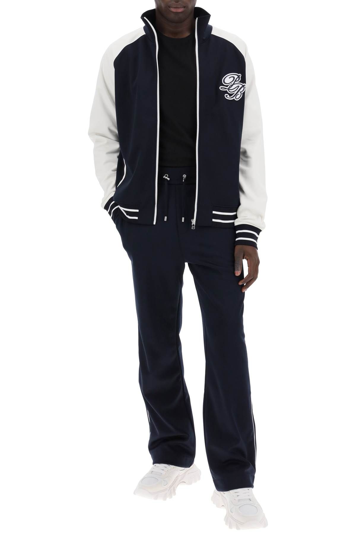 Shop Balmain Track Jacket Pb In In White,blue