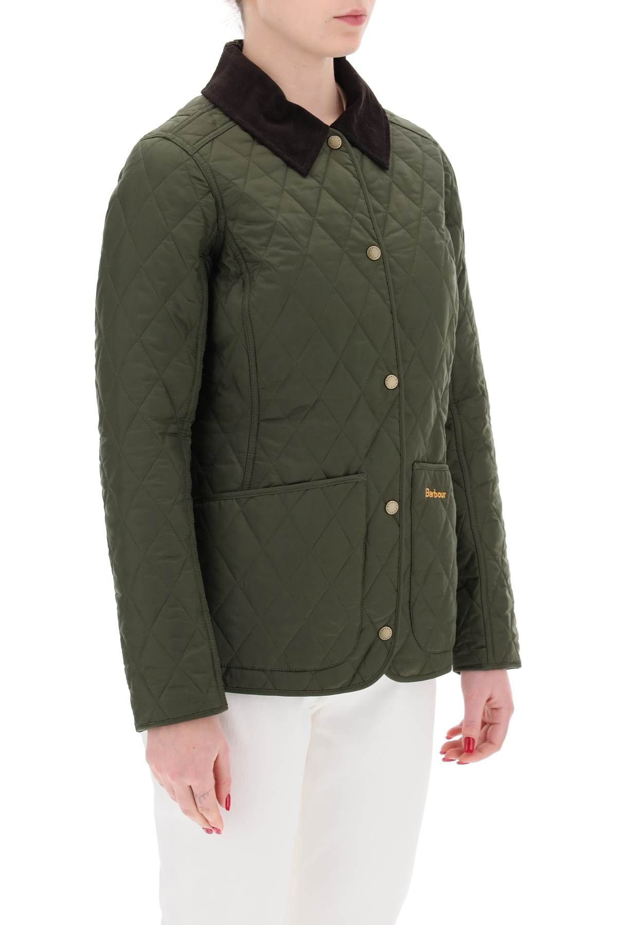 Shop Barbour Quilted Annand In Khaki
