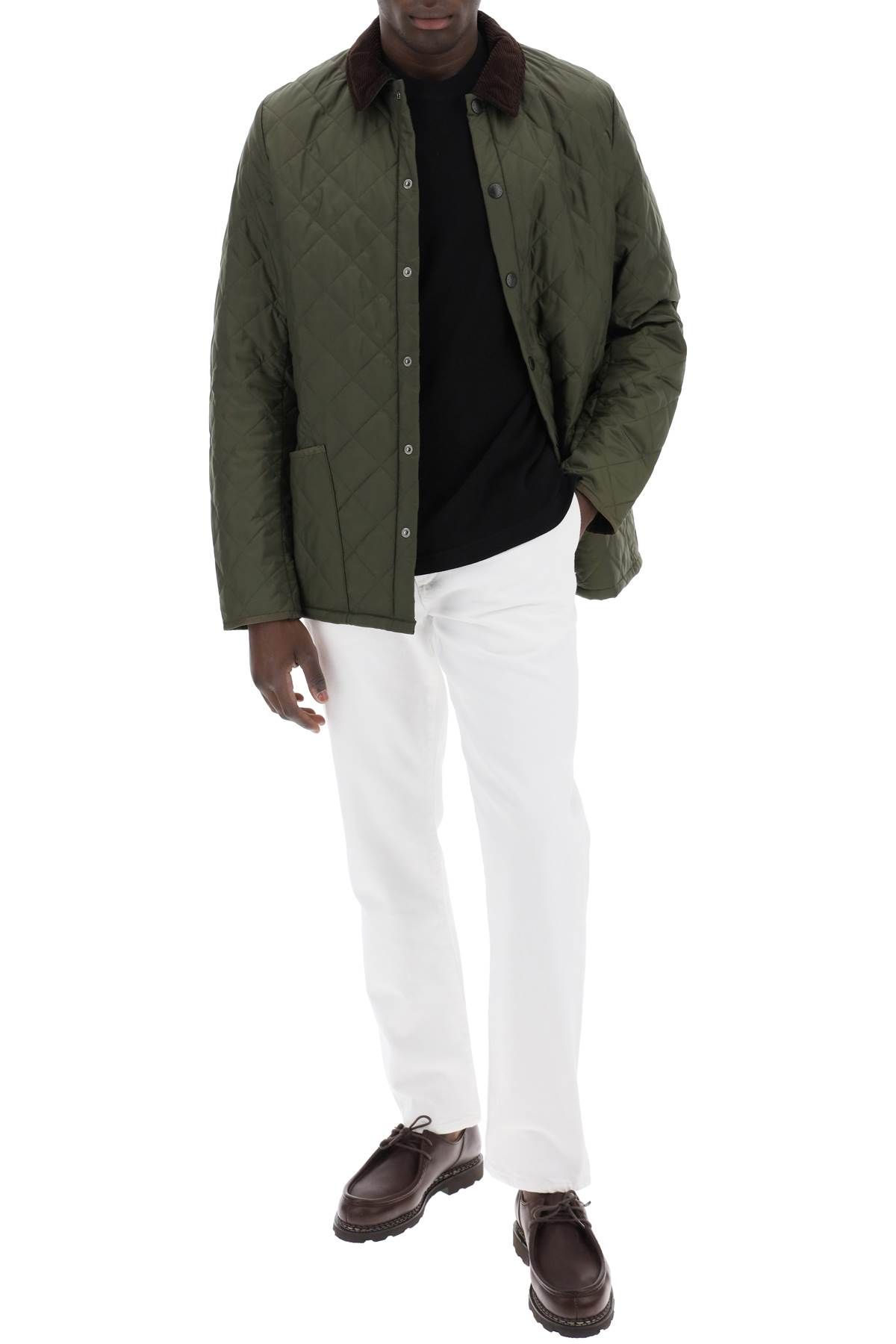 Shop Barbour Heritage Liddesdale Quilted Jacket In Khaki