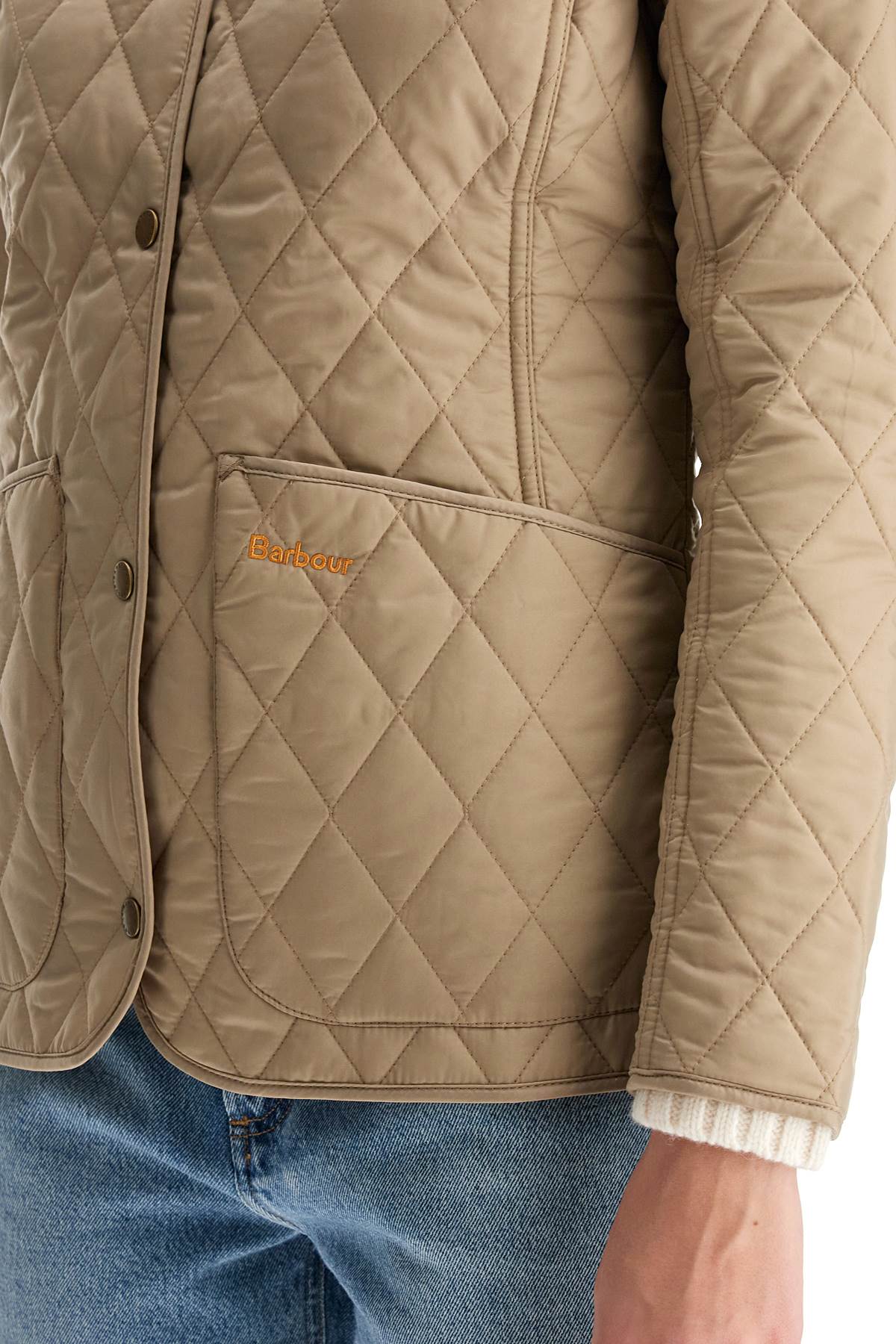 Shop Barbour Annandale Quilted Jacket In Beige