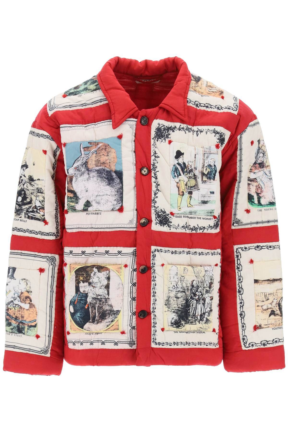 Shop Bode Storytime Quilted Jacket In Red