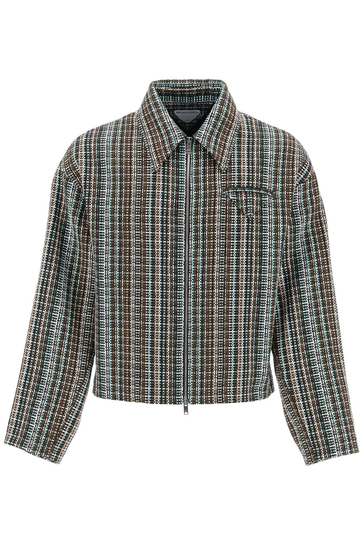 Shop Bottega Veneta Cotton Plaid Jacket With Four In Multicolor