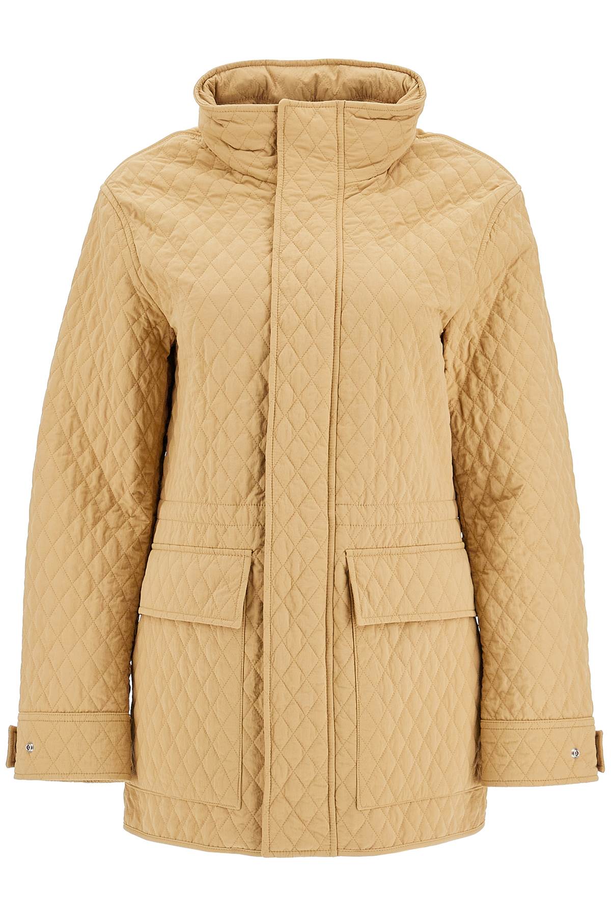 Shop Burberry Quilted Jacket With Removable Hood In Beige