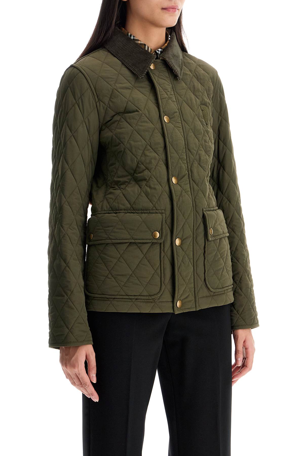 Shop Burberry Quilted Nylon Jacket In Khaki