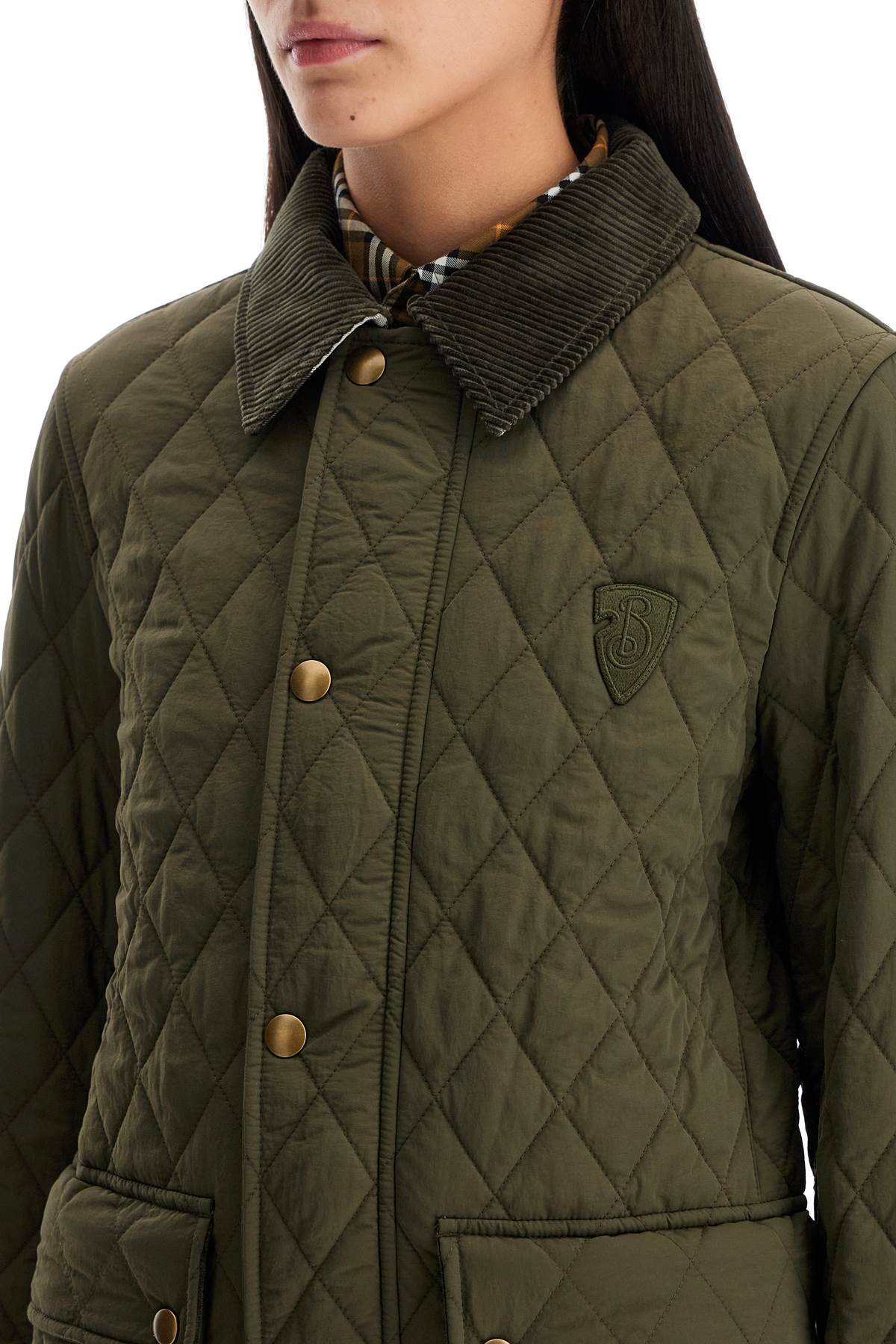 Shop Burberry Quilted Nylon Jacket In Khaki