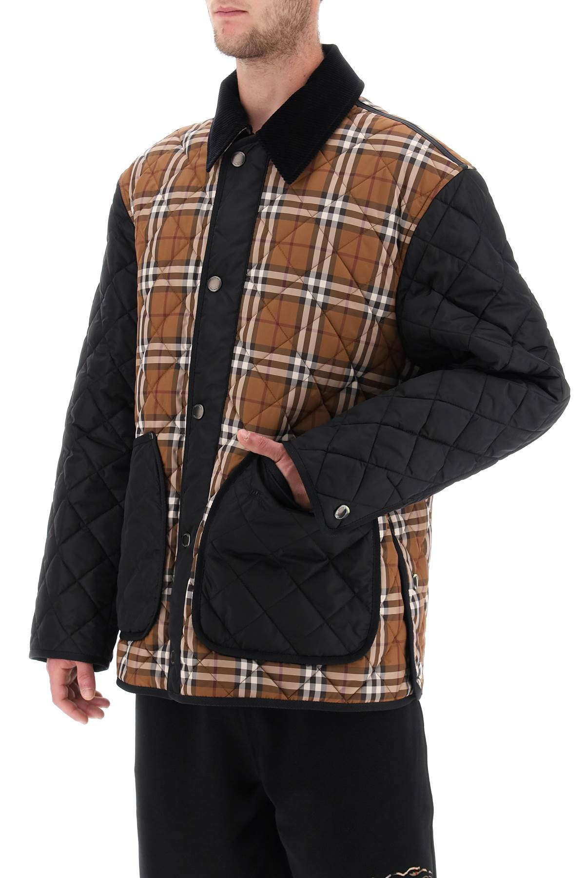 Shop Burberry Weavervale Quilted Jacket In Brown,black
