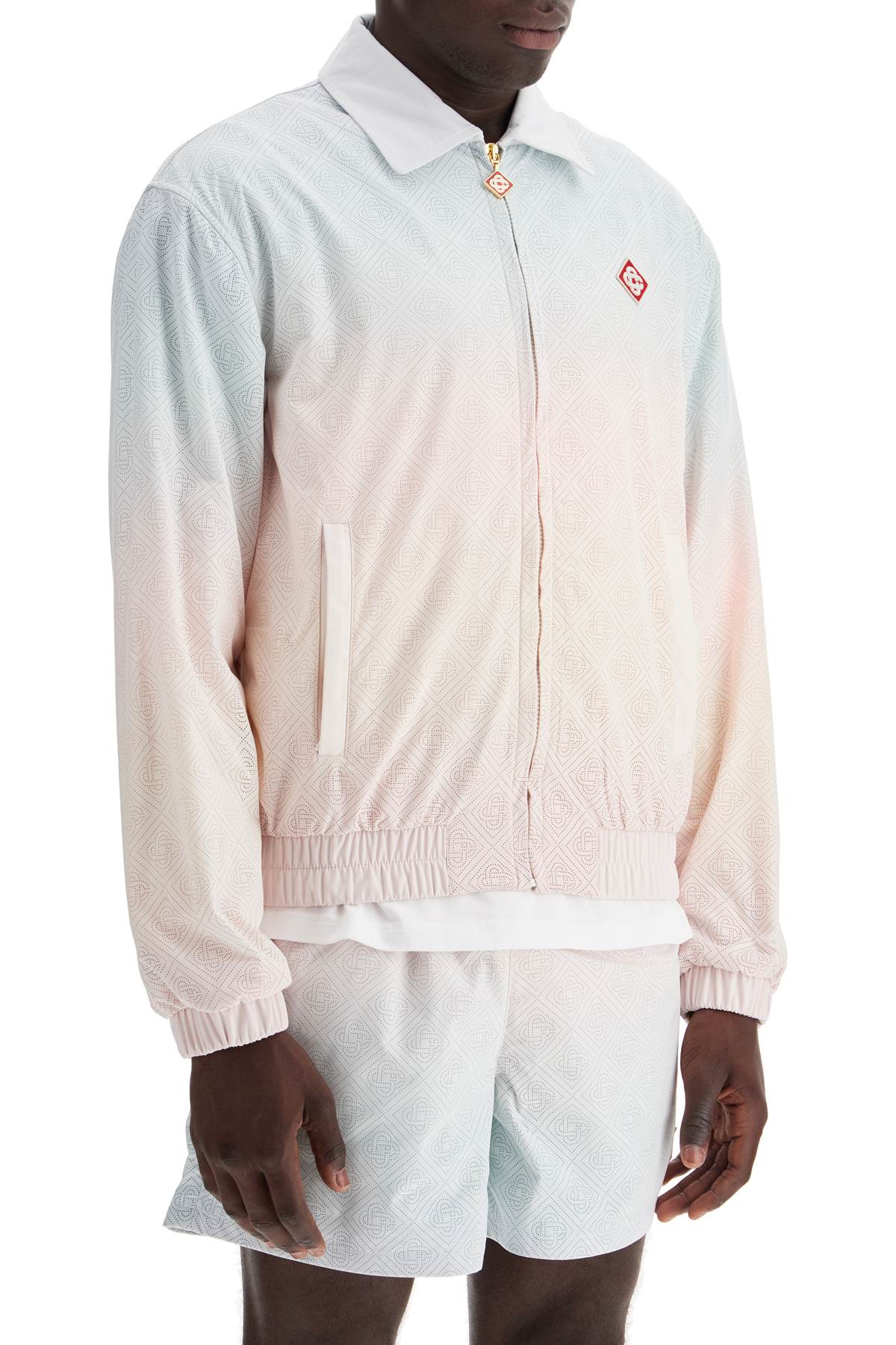 Shop Casablanca Track Jacket With Laser Degradé Details In Pink